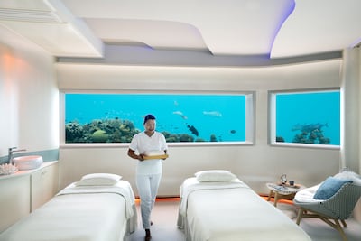 The underwater spa is a once-in-a-lifetime experience. Photo: Huvafen Fushi