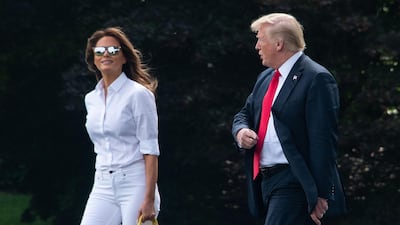 US President Donald Trump and First Lady Melania Trump. AFP