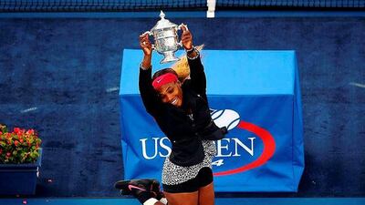 Serena Williams was jumping with joy after winning a sixth US Open title, and career's 18th major, to join Chris Evert and Martina Navratilova. Streeter Lecka / Getty Images