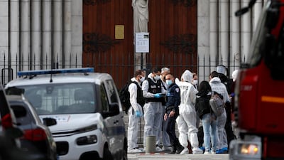 Forensic specialists inspect the area. Reuters