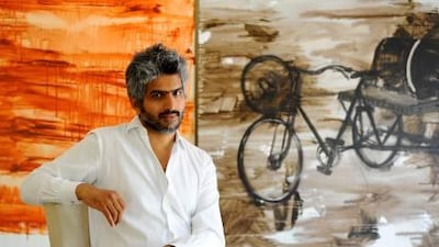 The artist and film-maker Owais Husain, youngest son of famous Indian painter Maqbool Fida Husain, at his home in Dubai yesterday.