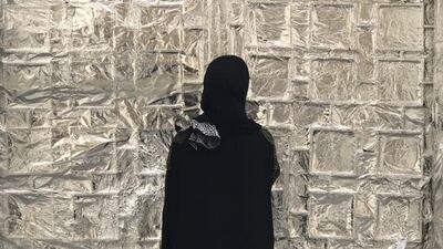 Reem AlJalhami, one of the female curators of We Are Not Alone, which opened at Jeddah's Athr Gallery on October 18 2017. Pedro Masour