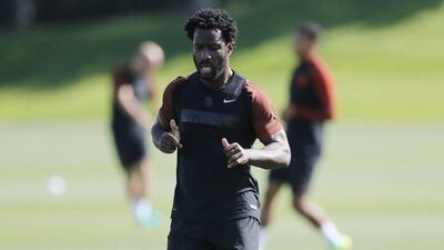 Manchester City's Wilfried Bony during training. Carl Recine / Reuters
