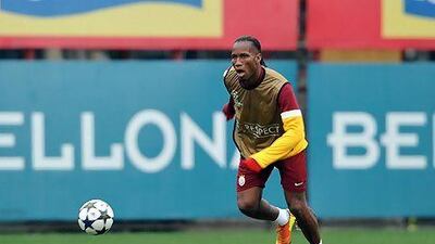 Didier Drogba, who scored on his league debut for Galatasaray, is expected to start for the Turkish club against Schalke. Ozan Kose / AFP
