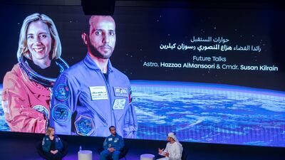 Maj Al Mansouri and Commander Susan Kilrain at the Museum of the Future event.
