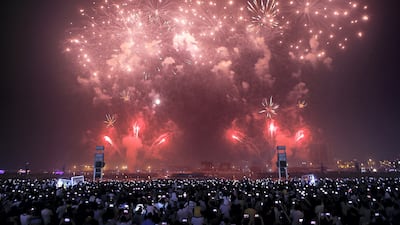 Dubai, 01, September, 2017: Fireworks display to celebrate Eid Al Adha at the Festival City in Dubai. ( Satish Kumar / For The National ) St