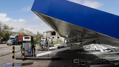 A gas station was destroyed after the passage of the cyclone Idai in Beira. EPA