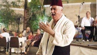 Nazih Kamareddine, a Hakawati (traditional story teller) performs in Tripoli, Lebanon for Ramadan.