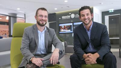 Right to left: Jourdan Younis, managing director of Alpin, with head of sustainability Mike Pidgeon. Mona Al-Marzooqi / The National