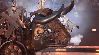 Actors perform during the Opening Ceremony at the Alexander Stadium. EPA