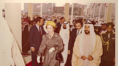 Sheikh Zayed and Queen Elizabeth II at the 1979 inauguration of Le Méridein Abu Dhabi. Courtesy Le Méridien