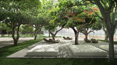 The penthouse at One at Palm Jumeirah sprawls across 42,477 square-feet, and is decked with a staggering 16,641 square-feet of balcony area. Courtesy Omniyat