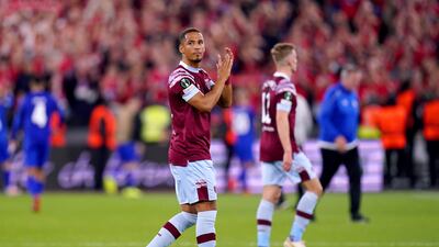 West Ham United's Thilo Kehrer applauds the fans. PA