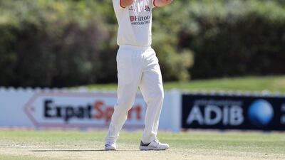 Lancashire's Stephen Parry bowls in a pre season warm up game against a UAE XI. Monday, March 26th, 2018. Chris Whiteoak / The National