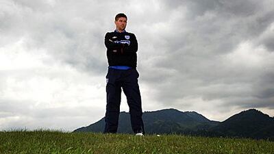 Steven Gerrard at England's training camp in Irdning, Austria, ahead of the World Cup in South Africa.