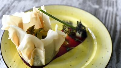 The menu features many popular traditional Jamaican dishes. Seen here, the curried goat.