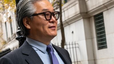 Sung Kook 'Bill' Hwang arrives for his sentencing hearing at the Manhattan federal court on November 20. Getty / AFP