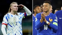Norway's Erling Haaland and Kylian Mbappe of France. Photos: Getty Images