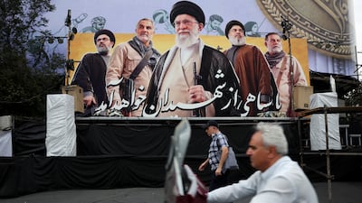 A billboard depicting Iran's late Supreme Leader Ayatollah Ali Khamenei in Tehran. Reuters