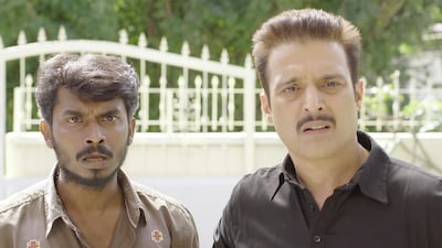 Ashok Pathak and Jimmy Sheirgill in Jhootha Kahin Ka. Photo: Dream N Hustle Media