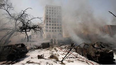 Syrian militants were accused of bombing the Iraqi foreign ministry in Baghdad in August.