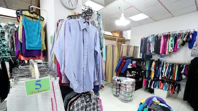 Garments at ukay ukay thrift shop Bodega on Hamdan Street, Abu Dhabi. Photo: Chris Whiteoak / The National