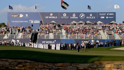 Danny Willett of England on the 18th green during the final round of the DP World Tour Championship at Jumeirah Golf Estates in Dubai, United Arab Emirates. Getty Images