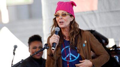 Actress Allison Janney speaks at the second annual Women's March in Los Angeles. Patrick T Fallon / Reuters