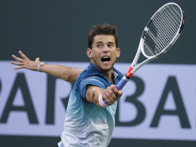 Dominic Thiem tamed the big-serving Ivo Karlovic to reach the Indian Wells quarter-finals. EPA