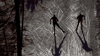 Skiers compete in the men’s 10km sprint at IBU World Championships Biathlon in Hochfilzen, Austria. Franck Fife / AFP Photo