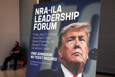 Former president Donald Trump will be speaking at this week's NRA-ILA Leadership Forum in Houston, Texas. Reuters
