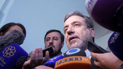 Abbas Araghchi, political deputy at the Ministry of Foreign Affairs of Iran talks to the press at the end of a meeting of the Joint Commission of the Joint Comprehensive Plan of Action (JCPOA). AFP