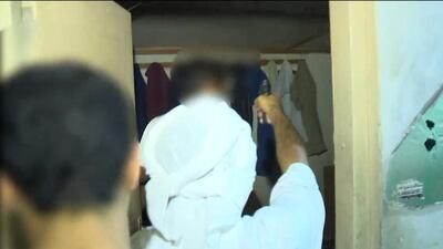A screenshot from a video released by Sharjah Police of a raid on a farm in Al Dhaid. Courtesy Sharjah Police
