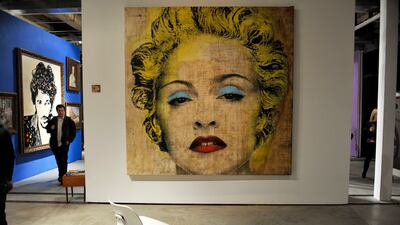 Mr Brainwash's artwork is seen at the Mr Brainwash solo exhibition held in February 2010, in New York City. Getty Images