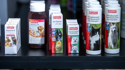 The ground floor is a boutique pet shop that offers items such as dog grooming products.