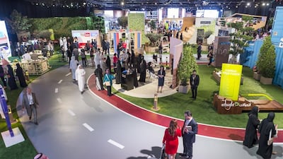 Attendees tour exhibitors at the Arab Media Forum in Dubai. Antonie Robertson / The National