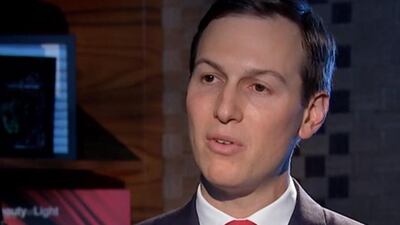 Jared Kushner speaks to Sky News Arabia in Abu Dhabi. Courtesy Sky News Arabia