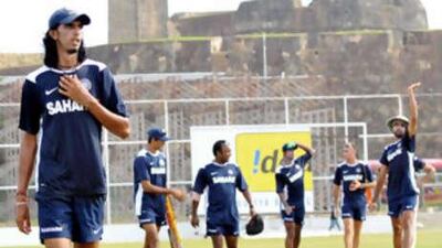India' Ishant Sharma walks back to the pavilion during a practice session yesterday.