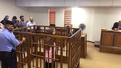 French radical Islamist Djamila Boutoutaou attends her trial at the Central penal Court in Baghdad, on April 17, 2018. Boutoutaou, 29, was sentenced to life in prison for membership of ISIS, the latest in a series of court judgments against extremists. Ammar Karim / / AFP