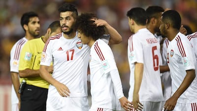 Omar Abdulrahman, centre, was the best player on the pitch and provided the all-important goal. Courtesy: UAE FA