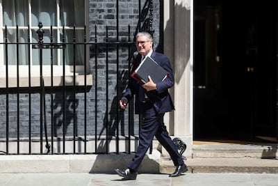 British Prime Minister Keir Starmer outside 10 Downing Street on Wednesday. AFP