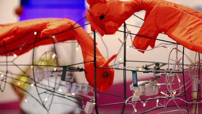 Work by artists Ramin Haerizadeh, Rokni Haerizadeh and Hesam Rahmanian at the We Are Open For Installation. Chris Whiteoak / The National