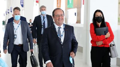 Former French president, Francois Hollande at the World Green Economy Summit at Expo 2020 Dubai. Pawan Singh / The National