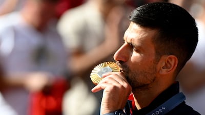 Gold medal winner Novak Djokovic of Serbia. EPA