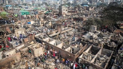 The Korial slum in Dhaka, Bangladesh after a fire. EPA