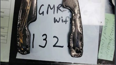 An Indian passenger arriving from Dubai was arrested by customs officials in Delhi for trying to smuggle almost 700 grams of gold hidden inside an electric iron. Photo: Delhi Customs