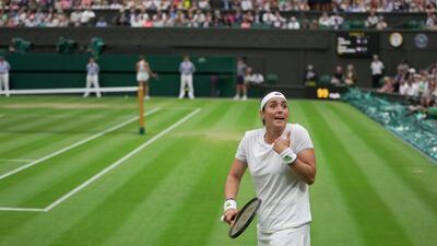 Ons Jabeur at the All England Club on Thursday. AP