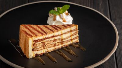 A honey cake from Novo Cinemas. Courtesy Novo Cinemas