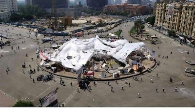 Tahrir Square, where activists continue camping out to demand political change as anger grows with the military rulers over the slow pace of reform. Mohammed Hossam / AFP Photo