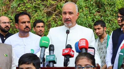 Mr Tirmizi gives a speech at the embassy in Abu Dhabi. Photo: Pakistan Embassy Abu Dhabi